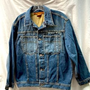 Sean John vintage faded denim button down jacket men S